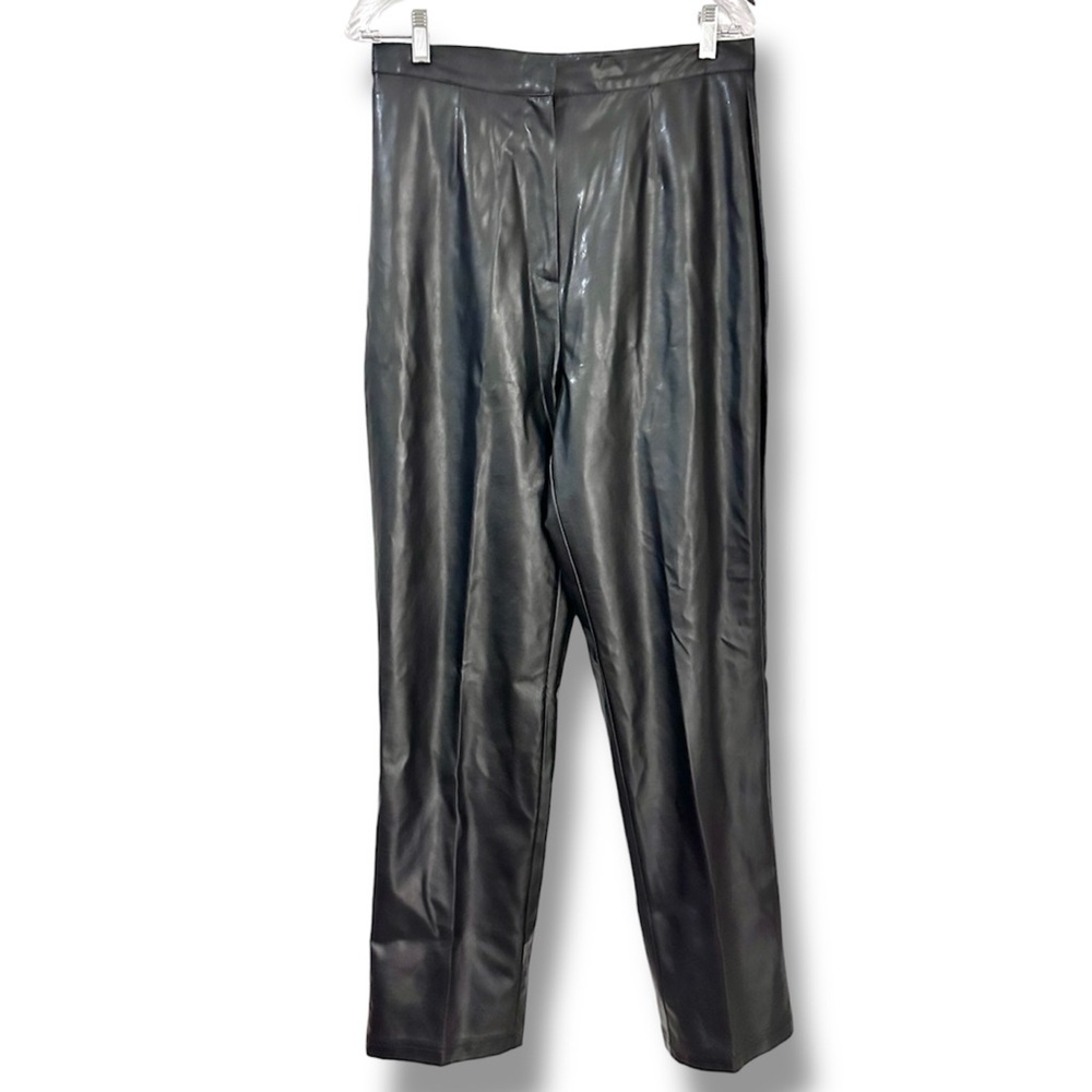 Vintage Mountain Lake Black Faux Leather Pants Women’s Size 12 Moto Party Baddie